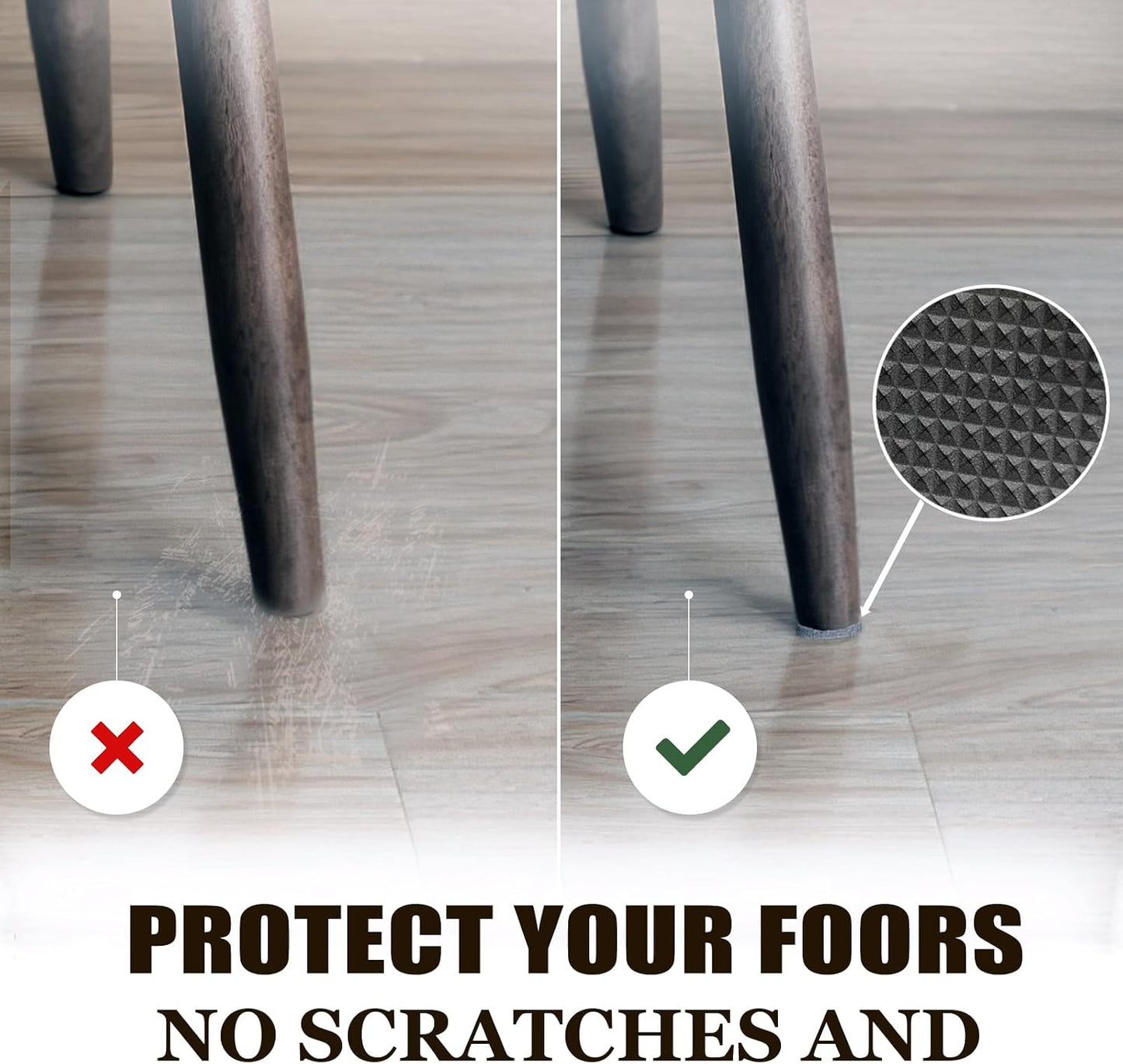 Yelanon Non Slip Furniture Pads -12pcs 4" Furniture Grippers Hardwood Floors, Non Skid for Furniture Legs,Self Adhesive Rubber Feet, Anti Slide Furniture Floors Protectors for Keep Couch Stoppers
