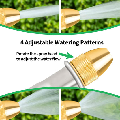 AUTOMAN Garden Hose Nozzle Sprayer - High Pressure 100% Metal Water Spray Nozzle With 4 Patterns - Heavy Duty for Watering Plants, Lawns, Washing Cars & Pets