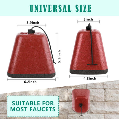 2 Pack Outdoor Faucet Covers for Winter, Heavy Duty Faucet Spigot Covers Winter Insulated, Reusable Outdoor Faucet Covers Hose Bib Covers for Winter Freeze Protection (Red)