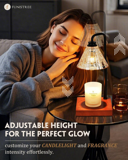 Candle Warmer Lamp Wood with Timer, Dimmable Electric Candle Lamp Warmer for Jar Candles, 2*35 Watt Bulb, Mothers Day Birthday Gifts for Women Men, Decorative Wooden Candle Lamp for Bedroom Home Decor