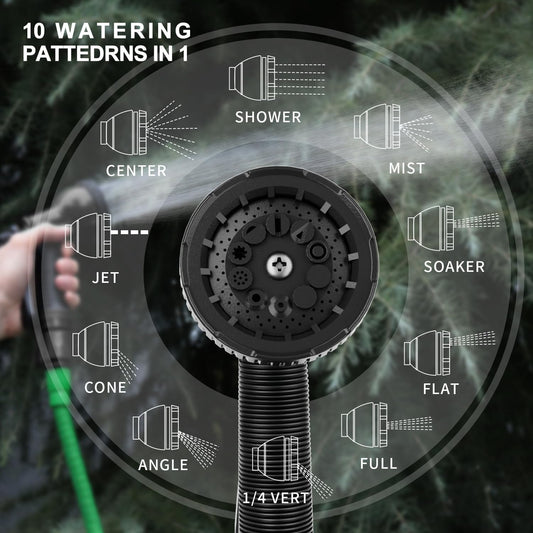 Besiter Garden Hose Nozzle Sprayer: 2 Pack 10 Watering Patterns Spray Nozzles Heavy Duty Hose Head Hose Attachment