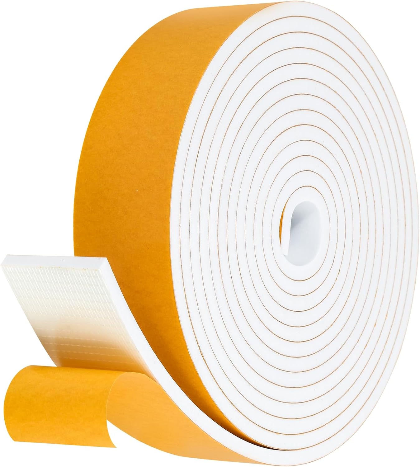 16Feet Weather Stripping Seal (1/2 Inch X 1/4 Inch) for Door Window, High Density Foam Tape, Soundproofing, Insulation Strip, Door Sealers for Door Frame- White