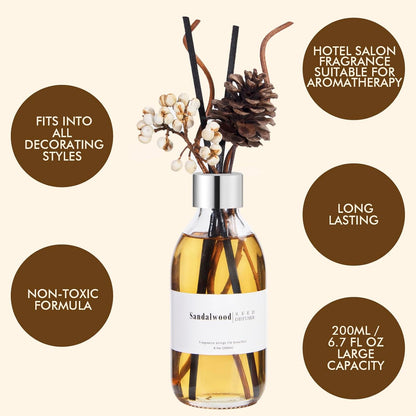 Clesh Reed Diffuser Set, 6.7 oz Eucalyptus Scented Diffuser with Sticks, Home Fragrance Reed Diffuser for Bathroom Shelf Decor