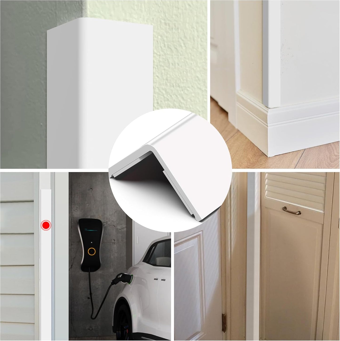 Wall Corner Protector, Walls Edge Protector，Self-Adhesive Wall Corner Guards,PVC Double Side Edge Protector， Furniture Stairs Guard (Gray 2PCS 90cm/35.4in)
