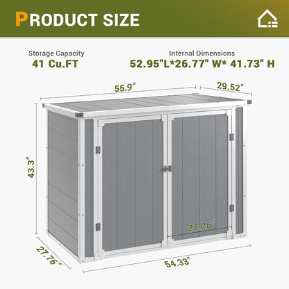 UDPATIO 120 Gallon Deck Box Outdoor Storage Box Lockable Waterproof Resin Indoor Outdoor Storage Container for Patio Cushions, Tools, Package Delivery Boxes for outside