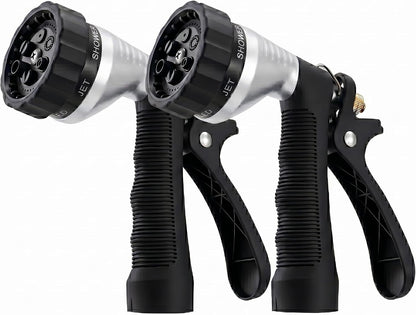 GREEN MOUNT Water Hose Nozzle Spray Nozzle, Metal Garden Hose Nozzle with Adjustable Spray Patterns, Perfect for Watering Plants, Washing Cars and Showering Dogs & Pets