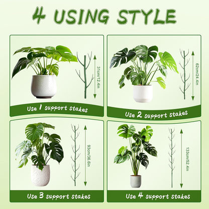 5 Pack Stackable Monstera Support Twig Plant Stakes, Plant Support Stakes for Indoor Outdoor Plants Holder Sticks for Climbing Plants Monstera Pothos Philodendron