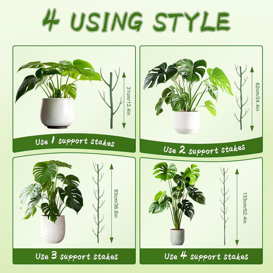 5 Pack Stackable Monstera Support Twig Plant Stakes, Plant Support Stakes for Indoor Outdoor Plants Holder Sticks for Climbing Plants Monstera Pothos Philodendron