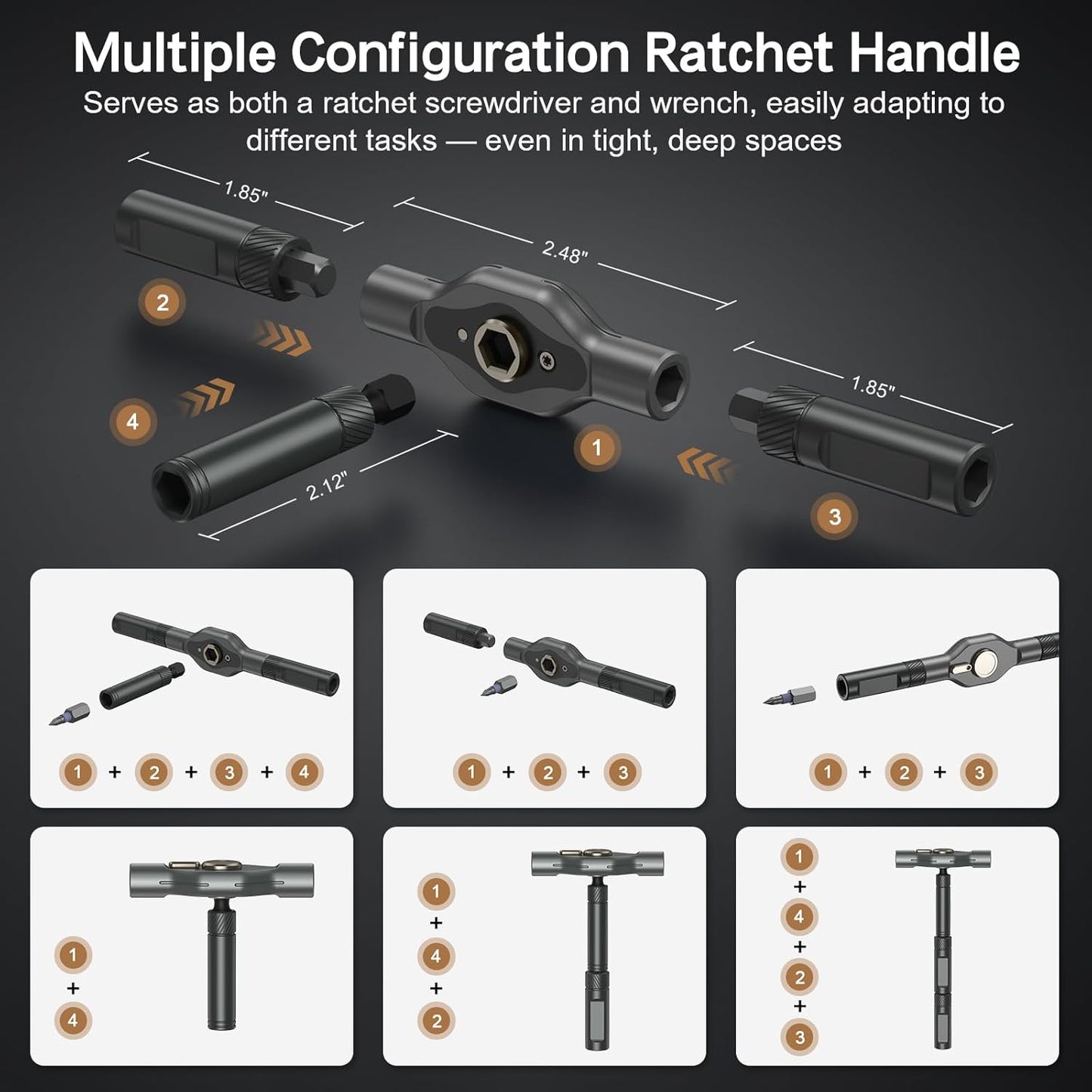 Bomivoi 42 in 1 Magnetic Screwdriver Set, DIY Ratchet Screwdriver Set, Multi Bit Magnetic Drive Set with Detachable Ratchet Handle, Portable Compact Repair Tool Kit for Furniture Computer Bicycle Blue