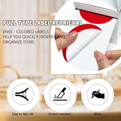 3 Inch White Color Code Dot Stickers,500 PCS Round Labels Stickers in Dispenser Box for Organization, Inventory,Classroom