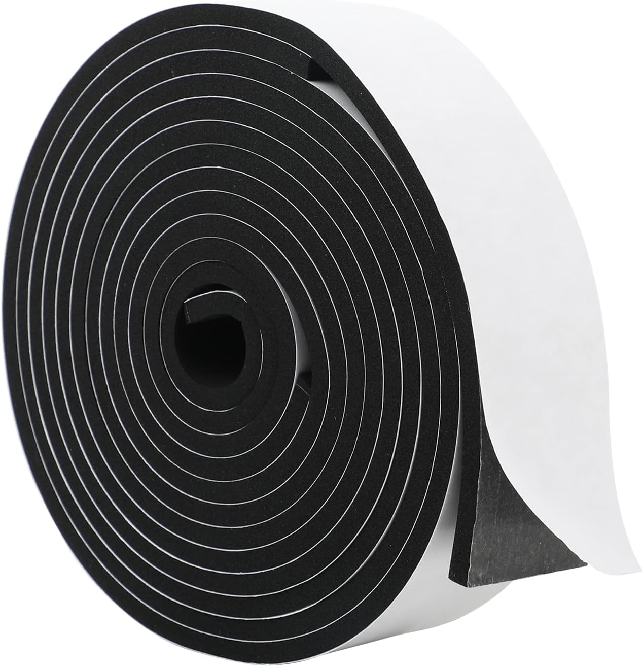 MAGZO Weather Stripping Door Seal, 1/2 Inch Wide X 1/8 Inch Thick Adhesive Foam Tape Soundproof Weatherstripping for Windows, 3 Rolls Total 50FT Black