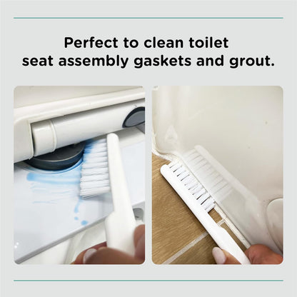 Silicone Toilet Brush and Holder Set with 2 Toilet Bowl Brushes, Ventilation Slots Base