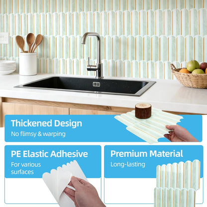 Art3d 12 x 12 Inch Heavy-Duty Peel and Stick Backsplash, Self-adhesive Wall Tiles for Kitchen Bathroom Decor, 10-Pack Dark Green