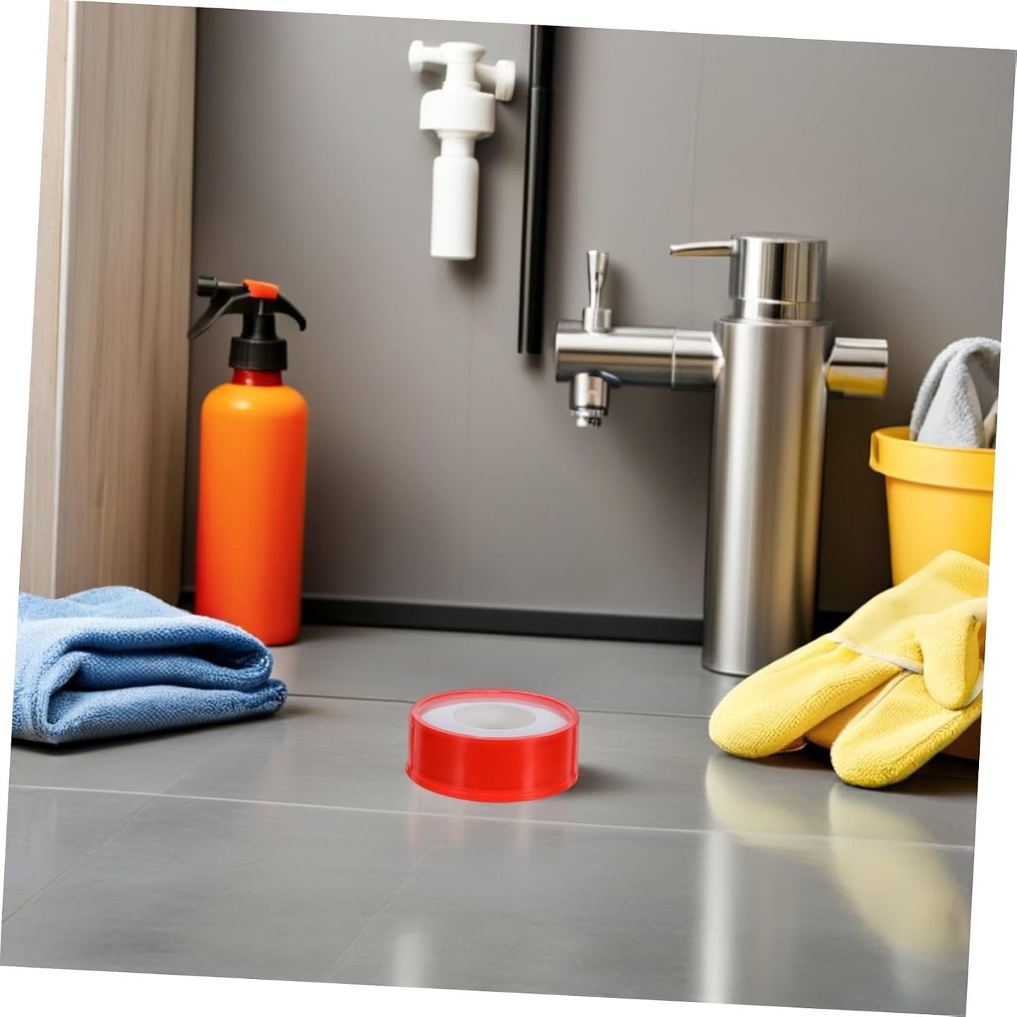 Mikikit PTFE Thread Seal Tape Temperature Resistance 10 Rolls for Plumbing Connections Pipe Leak Repair Tape for Kitchen and Residential Applications