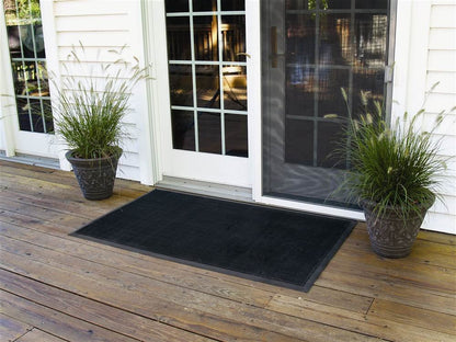 NoTrax 345 Scraper Outdoor Brush Mat, Natural Rubber Doormat for Outdoor Year-Round Use, Heavy-Duty, Durable, Beveled Edges, 28" x 46" Black, 345S2846BL