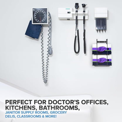 Stock Your Home Black Metal Glove Box Holder Wall Mount for Kitchen, Closet, Lab, Exam, Office, Tissue Shelf