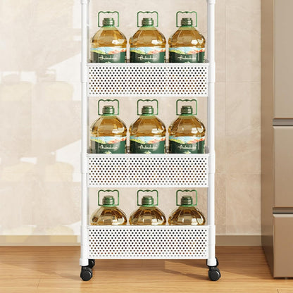 Slim Storage Cart, Plastic Kitchen Gap Storage, Multi-Layer Organizer with 360° Swivel Wheels for Kitchen Bathroom (Black,3 Tier)
