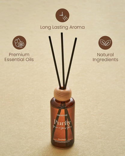 M&SENSE Reed Diffuser Set, Jasmine Sandalwood Scented 6.3 fl oz Natural Essential Oil Diffusers with Sticks, Non-Toxic Organic Air Freshener, Long-Lasting Fragrance Oils for Home Bathroom Living Room