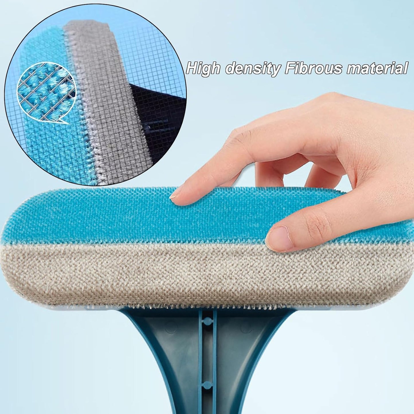 Window Screen Cleaning Brush, 3 in 1 Window Screen Cleaner Tool, Hangable Multi-Purpose Window Screen Brush Cleaning Tool for Patio, Door, Porch Screens, Easy to Clean (Green)