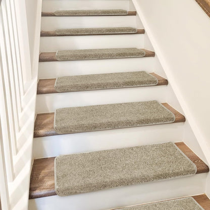 PURE ERA Carpet Stair Treads Tape Free Non Slip Indoor Stair Carpet Stair Protectors Pet-Friendly Non-Slip Skid Resistant Washable Reusable 8" x 30"(2 Pieces,Black)
