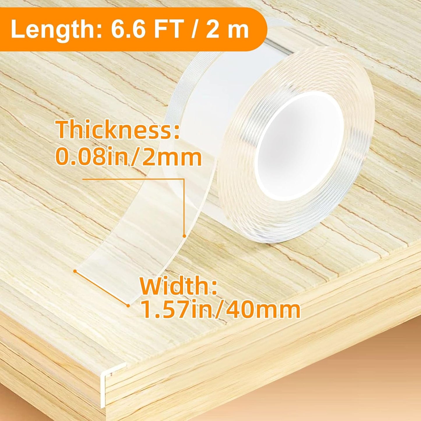 Corner Protectors Baby Proofing,2 in x 6.6ft Clear Edge Protector Strip,Furniture Corner Guards,Cabinets,Tables and Window Sill Sharp Corner Safety Bumpers