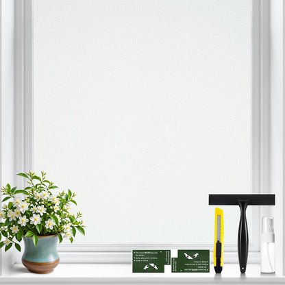 GTJ Frosted Window Privacy Film, Static Cling No Glue Removable Reusable, UV Blocking Glare & Heat Reduction, for Bathroom Glass Door Home Office, 17.5" x 78.7"in