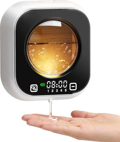 Automatic Foaming Soap Dispenser, Wall Mounted Soap Dispenser, 320ML Electric Smart Touchless Rechargeable, 5 Adjustable Foam Levels, No-Drill Waterproof for Bathroom, Kitchen, Office (Black)