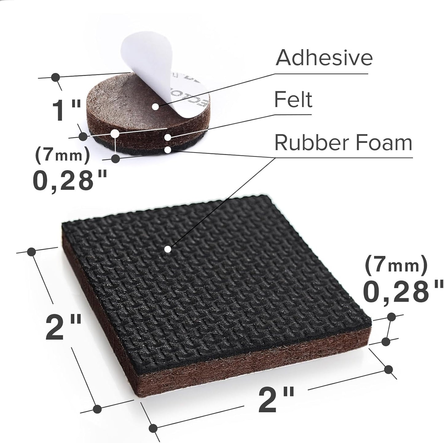 X-PROTECTOR Non Slip Furniture Pads – 12 Premium Furniture Grippers 3"! Best SelfAdhesive Rubber Feet Furniture Feet – Ideal Non Skid Furniture Pad Floor Protectors – Keep Furniture in Place!