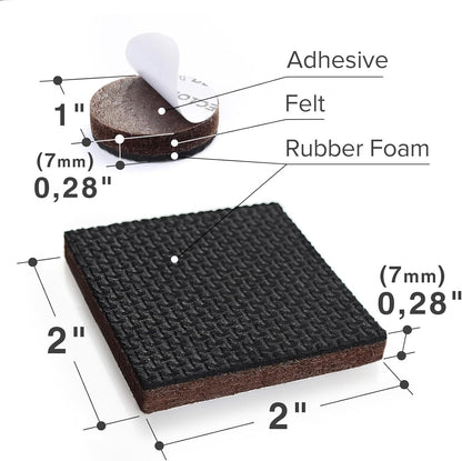 X-PROTECTOR Non Slip Furniture Pads – 12 Premium Furniture Grippers 3"! Best SelfAdhesive Rubber Feet Furniture Feet – Ideal Non Skid Furniture Pad Floor Protectors – Keep Furniture in Place!