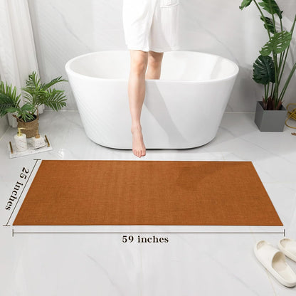 chakme Bathroom Rugs Mat 24x17, Ultra Thin Non Slip Bath Mat Small Quick Dry Absorbent Bath Mat for Bathroom Floor, (Dark Beige, 24"x17")