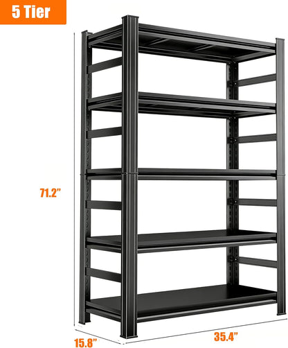 Over Washer and Dryer Shelves, Laundry Room Shelves Adjustable Metal Heavy Duty Freestanding Storage Shelving, Washing Machine Rack for Organization and Storage, Black (39.4" W X 17.7" D X 71.2" H)