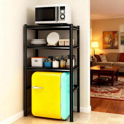 Over The Washer and Dryer Storage Shelf, Height-Adjustable 4-Tier Metal Heavy Duty Over The Washer, Organizer Rack for Washer Dryer, Laundry Room Organizer Rack, Multi-Functional Storage Shelf