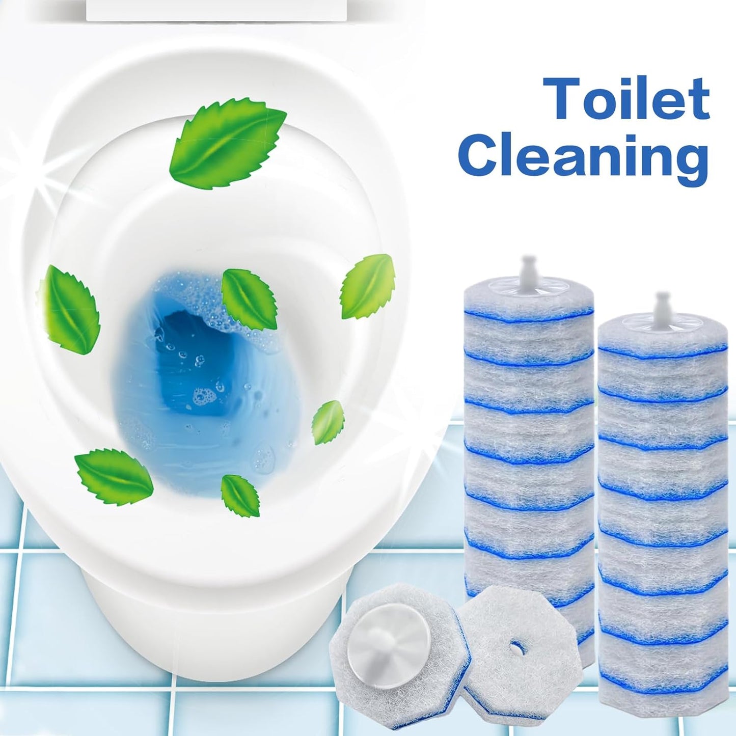 30 Toilet Bowl Refills Fits for Clorox Toilet Brush, Upgrade 3-Layer Disposable Bowl Cleaner Refills for Bathroom Cleaning, 3X Cleaning Power, No Falling Apart