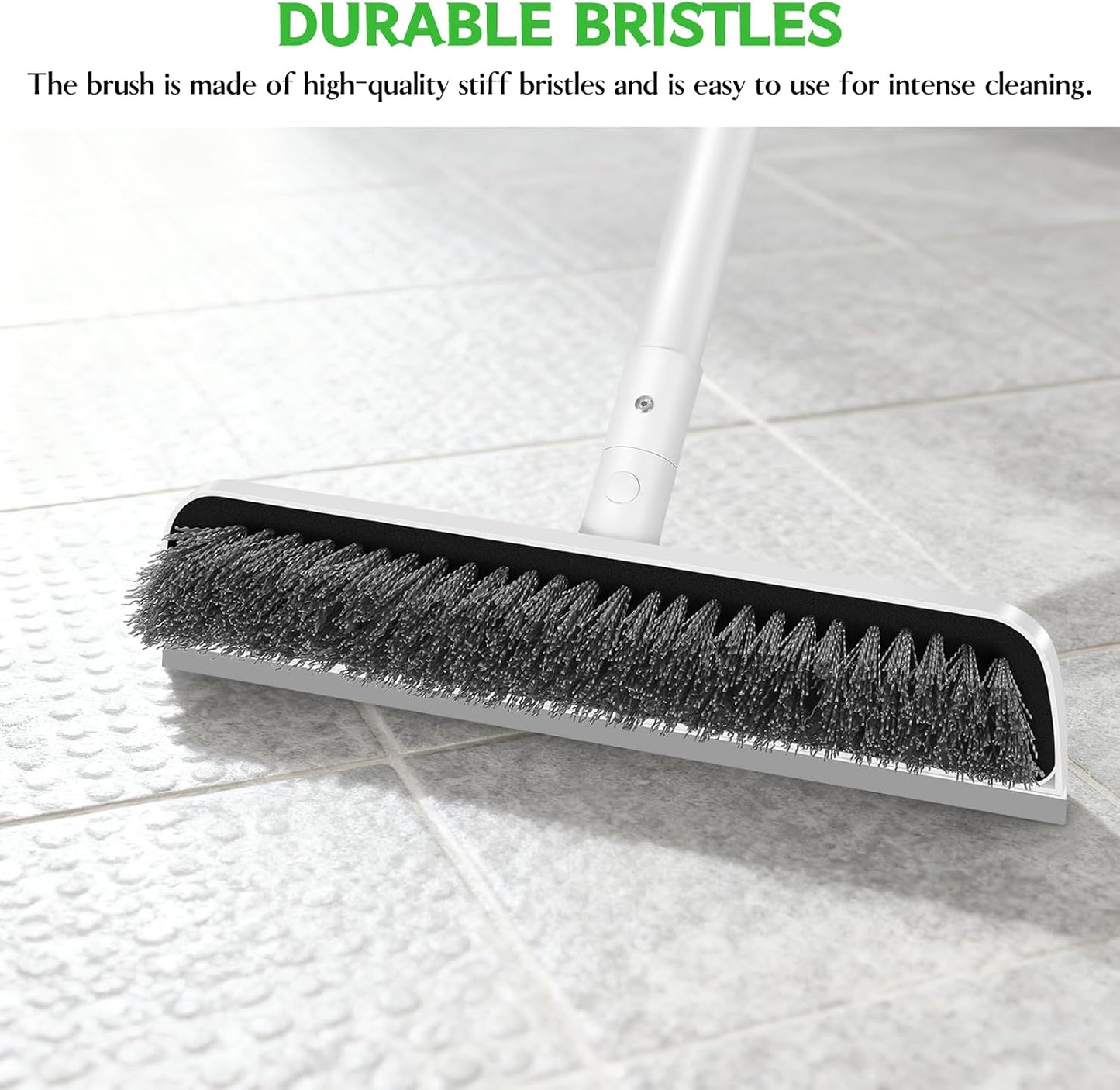 SetSail Floor Scrub Brush with 51-Inch Long Adjustable Handle 2 in 1 Scrape Brush Stiff Bristle Floor Scrubber for Cleaning Shower Bathroom Garage Kitchen Wall Deck Tub Tile