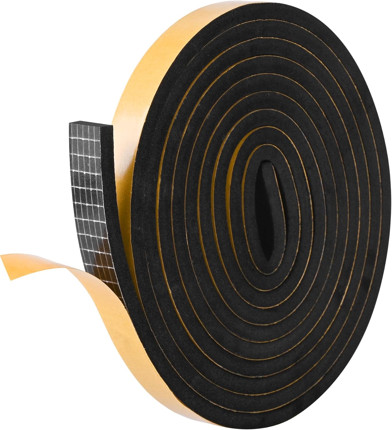 Kikerike Self Adhesive Foam Tape Weatherstrip 1/2In x 1/4In x 16.5Ft High Density Foam Insulation Strips Seal Weather Stripping with Strong Adhesive for Door and Window Sound Isolation Soundproofing