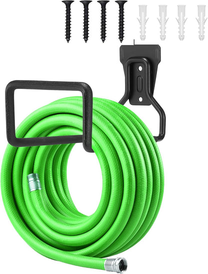 Metal Garden Hose Holder, Heavy Duty Wall Mount Hose Hanger for 150 FT | Rust-Resistant Wall Mount Hose Holder for Garden, Water & Expandable Hoses, Garage, Patio, Yard, Shed & Outdoor Storage
