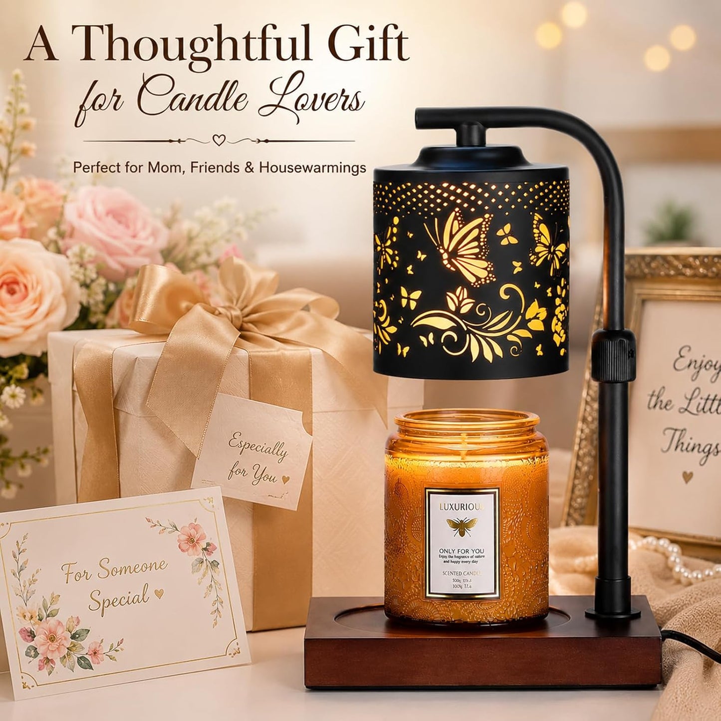 mocosa Candle Warmer Lamp with Adjustable Height Dimmable for New Home Decor Electric Candle Warmer for Jar Candles Birthday Gifts for Women Mom(Hummingbird)