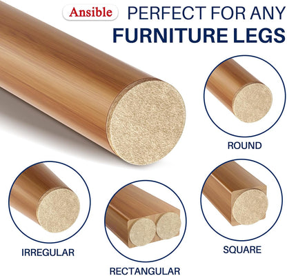 Ansible 60 PCS Felt Furniture Pads 1", Felt Pads for Chair Leg Floor Protectors for Hardwood Floors Round (Beige)