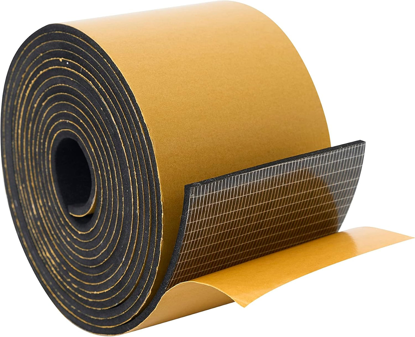 High Density Foam Weather Stripping Door Seal Strip Insulation Tape Roll for Insulating Door Frame, Window, Air Conditioner | Self Adhesive Sealing Weatherstrip (4 in x 1/4 in x 10 Ft, Black)