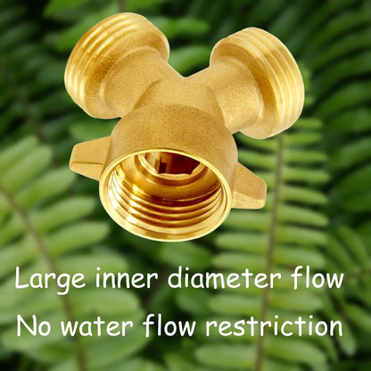 2PCS Brass 3/4" GHT Garden Hose Splitter Body Backyard 2 Way Y Shaped Swivel Connector Threaded Pipe Fitting Coupler Adapter with Washer