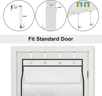 SLEEPING LAMB Over The Door Shoe Organizer for Closet with Large Deep Pockets, Narrow Shoe Rack for Door Hanging Boots Storage, Black