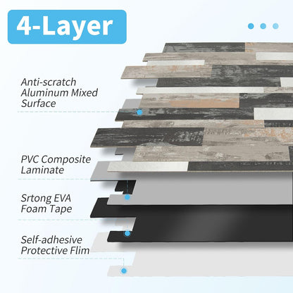 Art3d 10-Sheet Peel and Stick Backsplash Tile for Kitchen Bathroom Fireplace Laundry Room in White Slate with Gold Studded