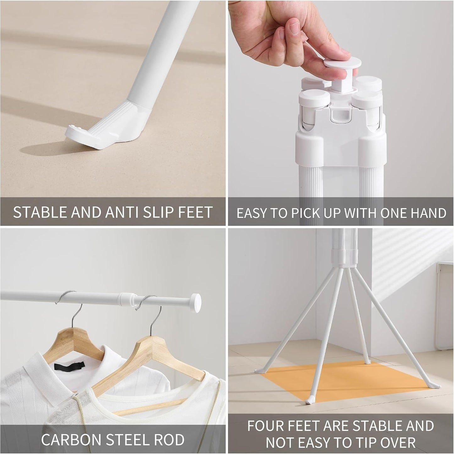 RFOUO Wall Mounted Clothes Drying Rack Tripod,Foldable Drying Rack,Wall Mounted Dryer Rack Clothing,Over The Door Drying Rack for Laundry Bedroom Household Aluminium
