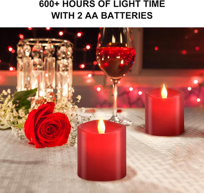 3x4 Flickering Flameless Candles Set of 3,Real Wax Pillar LED Candles,with Timer,4 inch Flameless Candles with Remote,for Party Wedding Holiday Home Decor,Ivory
