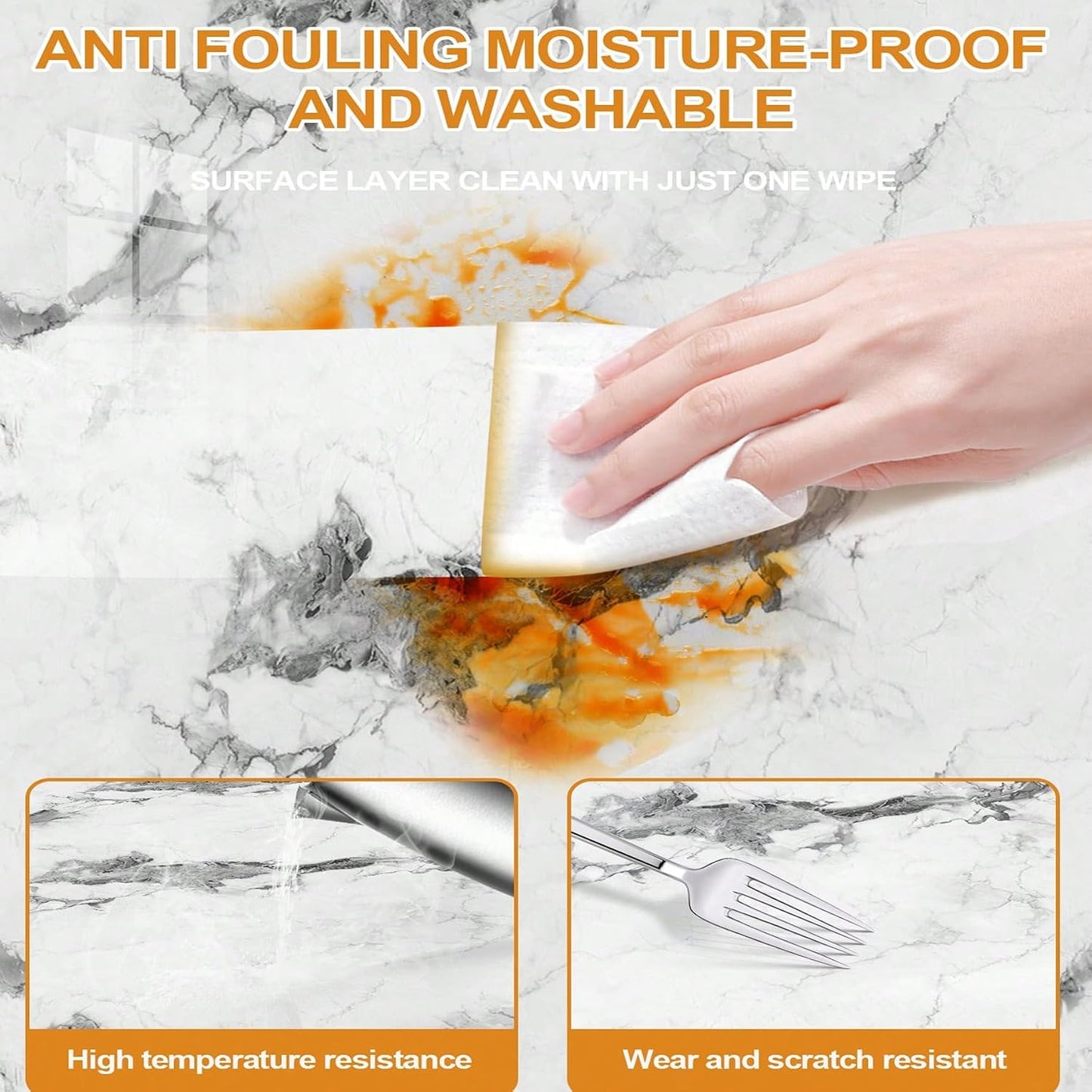 Chejiaye 10pcs Marble Peel and Stick Backsplash Waterproof Washroom Wall Panels, Peel and Stick Tile, PVC Foam Wall Panels for Kitchen,Bathroom,Living Room,Blue and Gold(Not Real Tile,11.8" x 11.8")