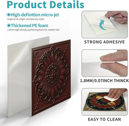 Peel and Stick Backsplash Tile Sticker for Kitchen and Bathroom Walls - 24 Removable 5.9"x5.9" Tiles, Waterproof