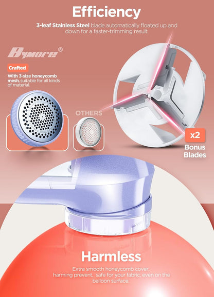Bymore Fabric Shaver Lint Shaver for Clothes, Dual Power Lint Remover with Battery or Corded Use, Portable Sweater Shaver for Clothing, Furniture & Travel