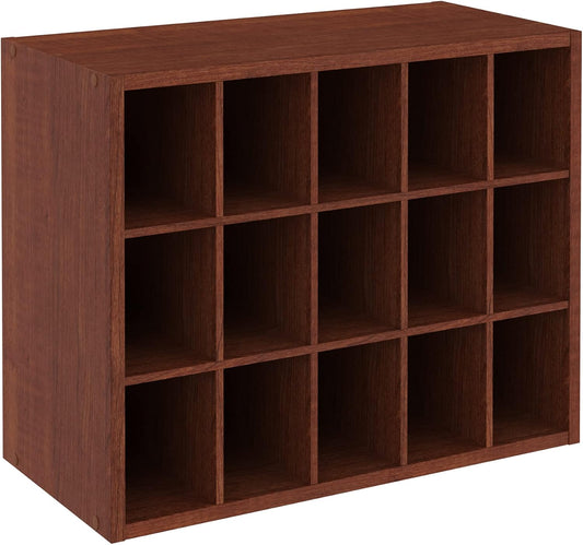 ClosetMaid 15 Cube Stackable Storage Organizer for Shoes, Bags, Crafts, Hobbies with Wood Shelves, for Closet, Entryway or Mudroom, Espresso