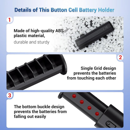 Hard Shell Battery Organizer Holder with Small Battery Tester, IP68 Waterproof Multi 82 Slots Batteries Vault Case for 40 AA & 12 AAA & 12 CR2032 CR2025 & 18 LR44 Button Cell/2 D Size Batteries Case