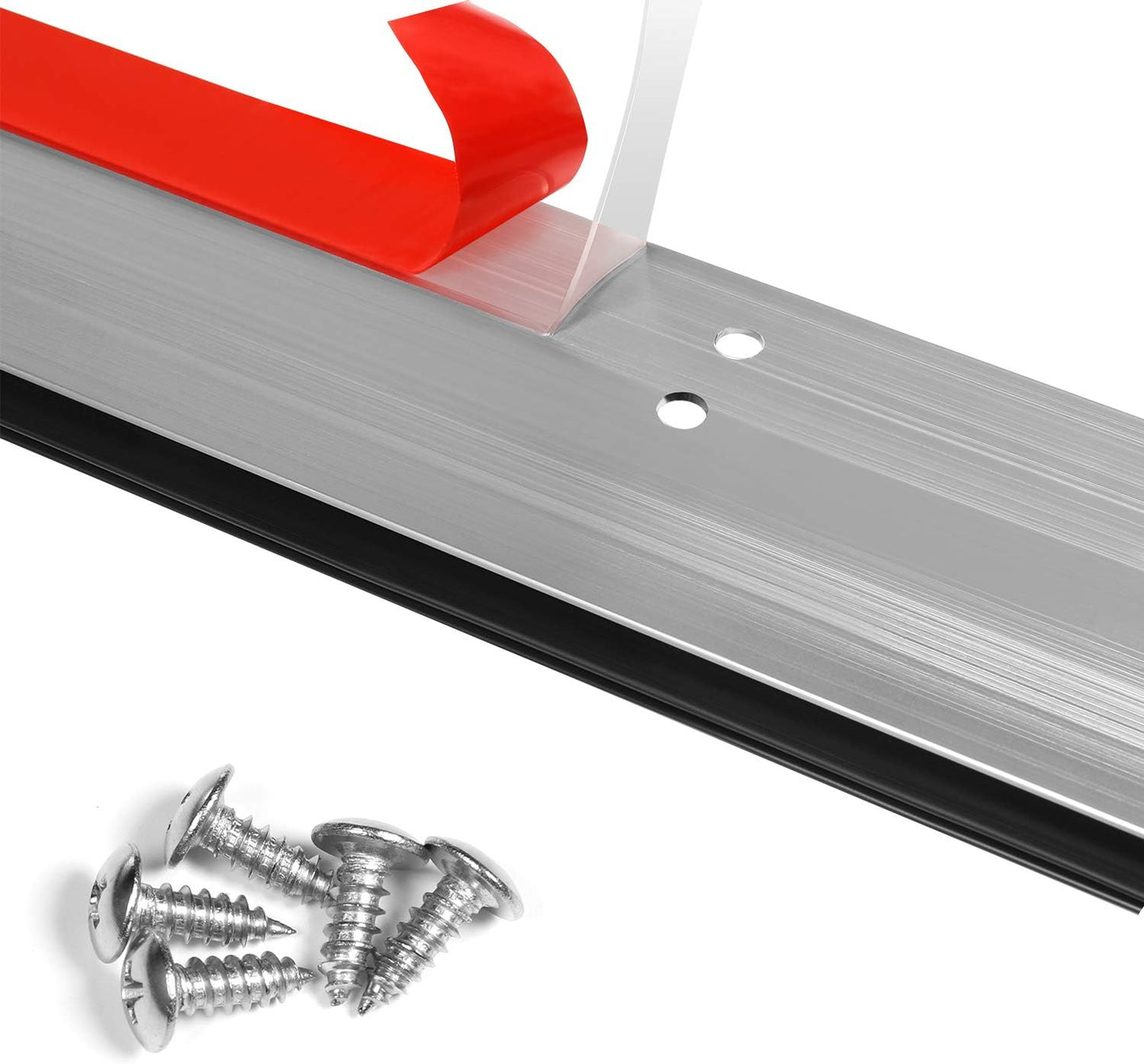 Door Metal Draft Stopper 2x32 inches Aluminum Mouse Blocker Silver | 2" Width 32" Length Metal Sweep Door Seal Cover 1-1/8 inch Gap Stop Under Doors Drafty